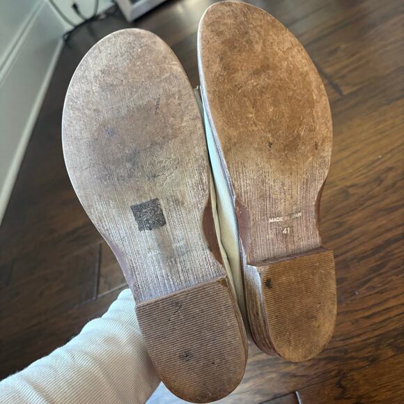 Free People Mont Blanc Distressed Leather Sandals Cream Boho Sz 41 11 - Picture 5 of 11